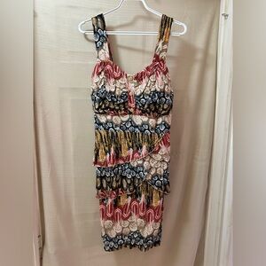 Maurices Boho Ruffle Mini Dress Size 16 Colourful Tiered Summer Festival Resort